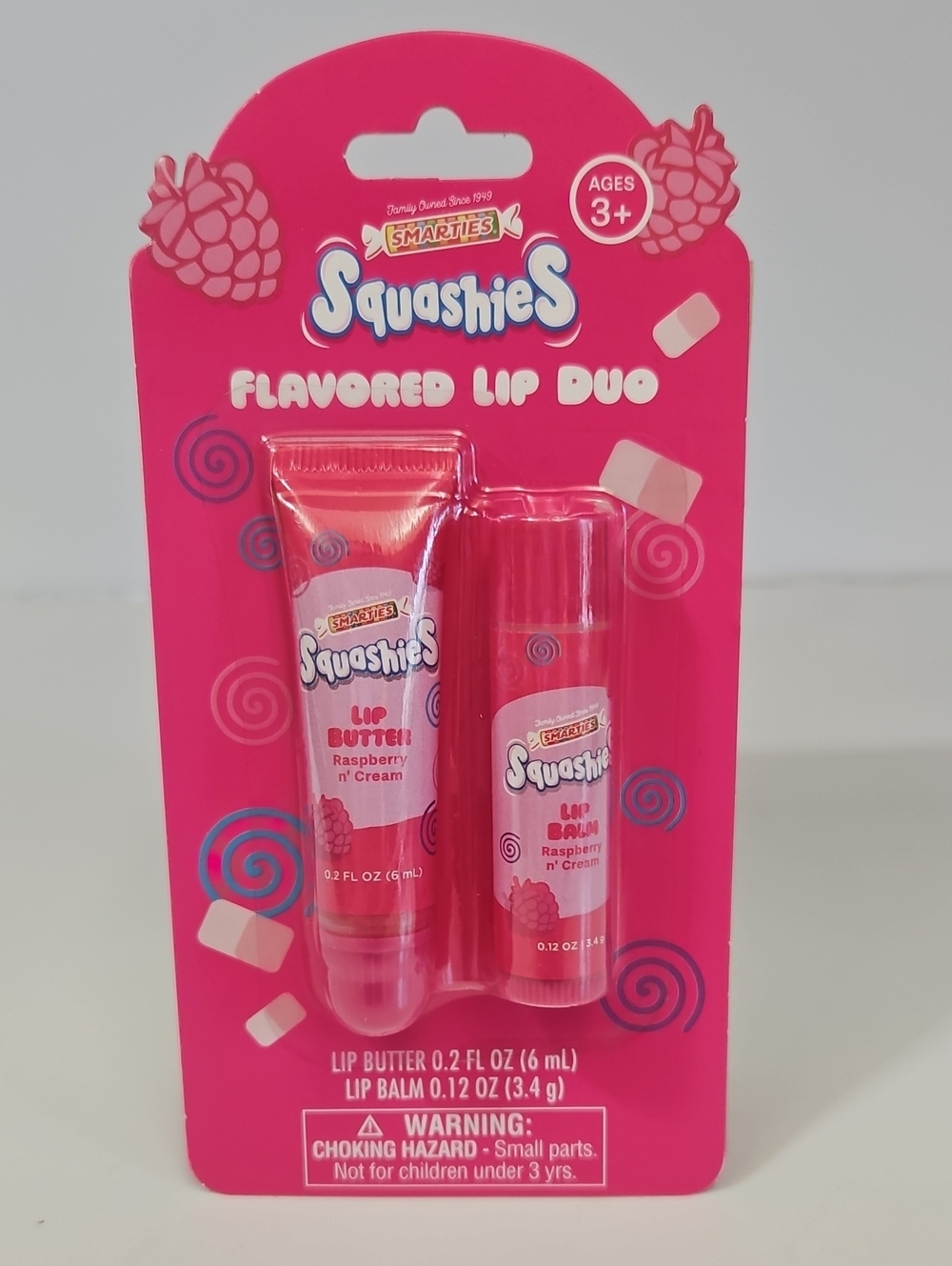 Smarties Squashies Lip Duo Rasberry n' Cream Lip Butter